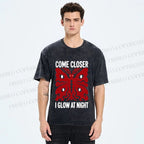 Unisex Night Glow Moth Printed Washed Tee