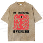 Unisex Don’t Trust The Forest Eye Mushroom Printed Washed Tee