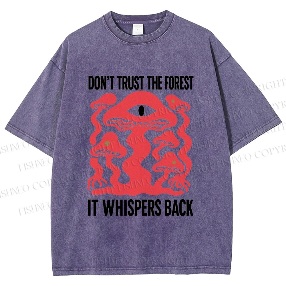 Unisex Don’t Trust The Forest Eye Mushroom Printed Washed Tee