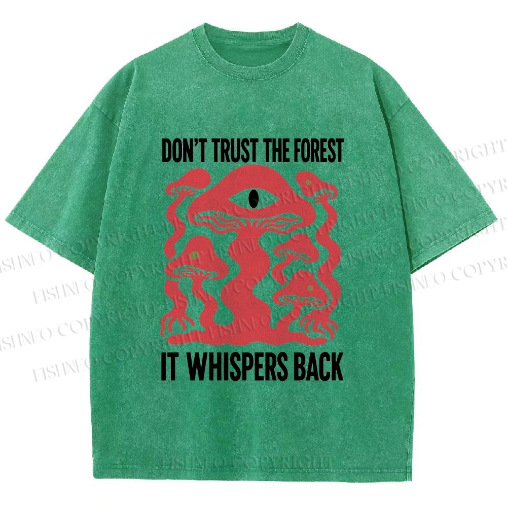Unisex Don’t Trust The Forest Eye Mushroom Printed Washed Tee