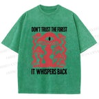 Unisex Don’t Trust The Forest Eye Mushroom Printed Washed Tee