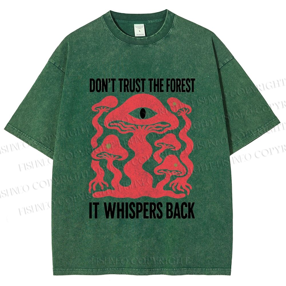 Unisex Don’t Trust The Forest Eye Mushroom Printed Washed Tee