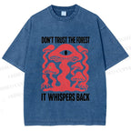 Unisex Don’t Trust The Forest Eye Mushroom Printed Washed Tee