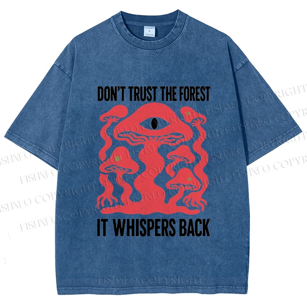 Unisex Don’t Trust The Forest Eye Mushroom Printed Washed Tee