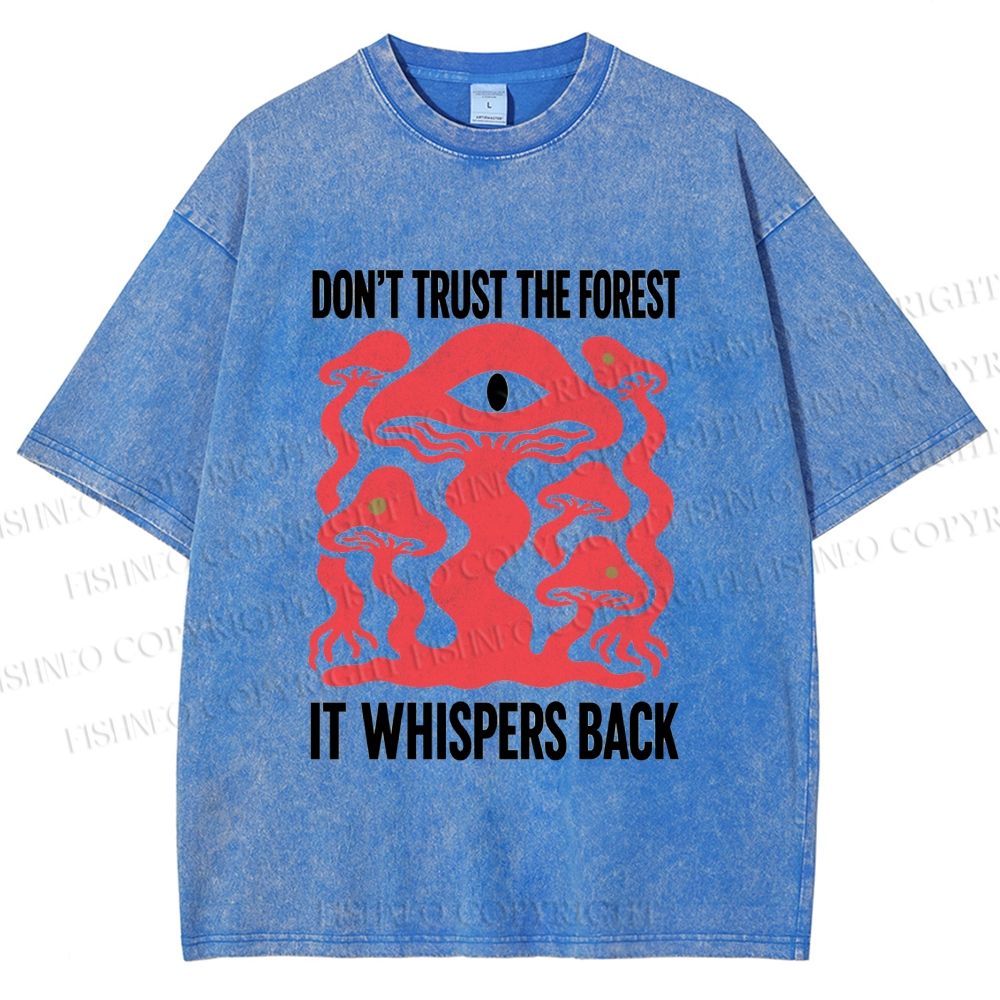 Unisex Don’t Trust The Forest Eye Mushroom Printed Washed Tee