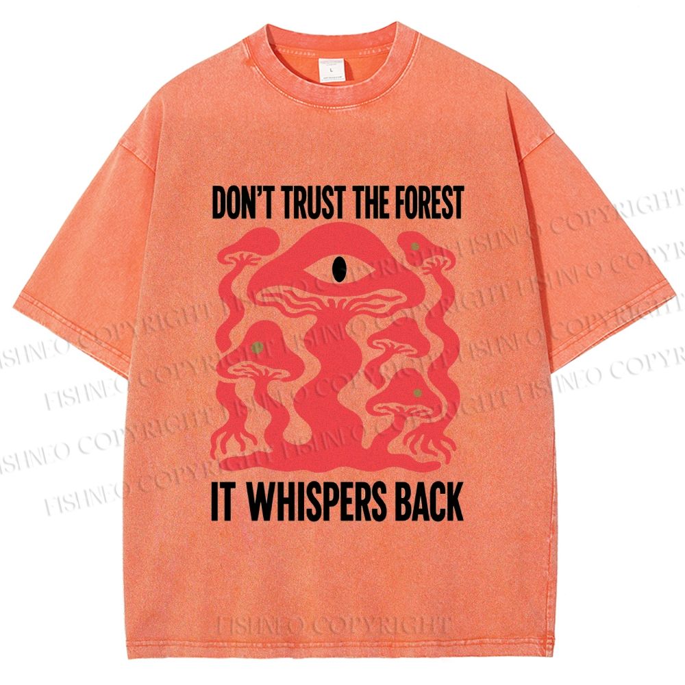 Unisex Don’t Trust The Forest Eye Mushroom Printed Washed Tee