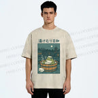Unisex Foggy Day Spa Toad Printed Washed Tee