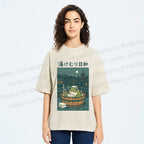 Unisex Foggy Day Spa Toad Printed Washed Tee