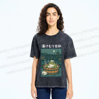 Unisex Foggy Day Spa Toad Printed Washed Tee
