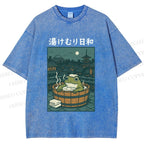 Unisex Foggy Day Spa Toad Printed Washed Tee