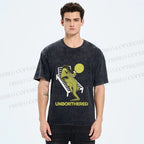 Unisex Unborthered Crocodile Printed Washed Tee