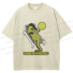 Unisex Unborthered Crocodile Printed Washed Tee