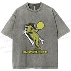 Unisex Unborthered Crocodile Printed Washed Tee