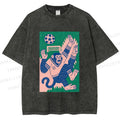 Unisex Soccer Monkey Printed Washed Tee
