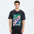 Unisex Soccer Monkey Printed Washed Tee