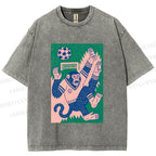 Unisex Soccer Monkey Printed Washed Tee