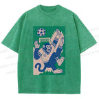Unisex Soccer Monkey Printed Washed Tee