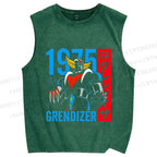 Unisex Mazinger Grendizer Printed Washed Tank Top