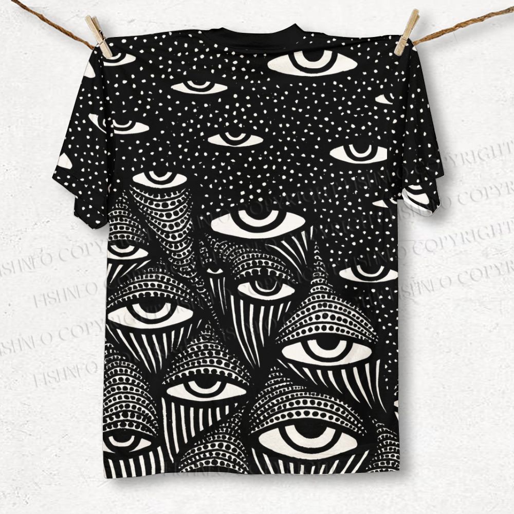 Unisex Spooky Eyes in Night Printed Classic T-shirt
