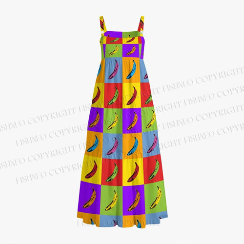 Andy Warhol Style Banana Printed Maxi Dresses