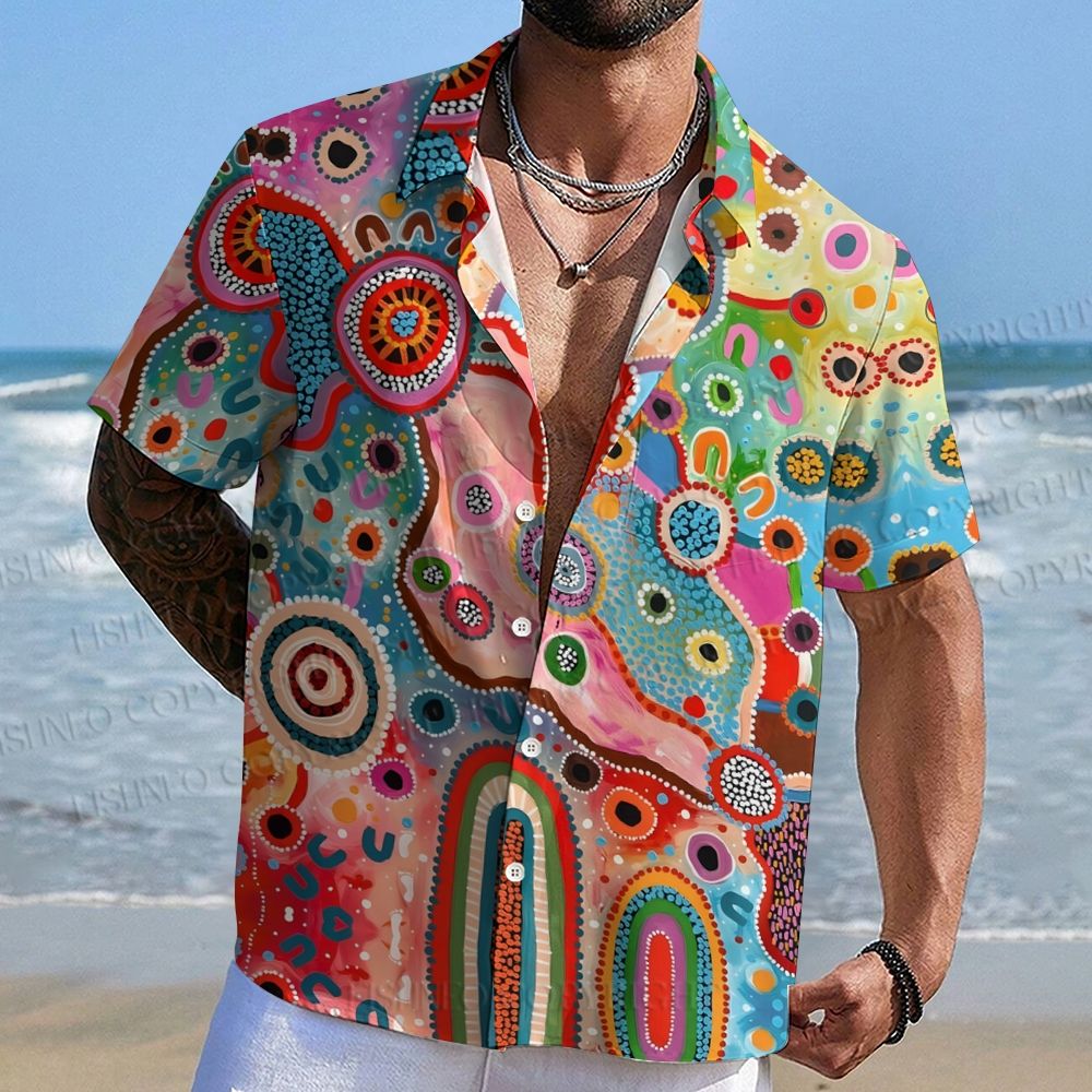 Polka Dot Universe Printed Hawaiian Shirt