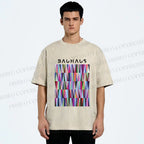 Unisex Bauhaus Geometric Printed Washed Tee