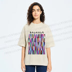 Unisex Bauhaus Geometric Printed Washed Tee