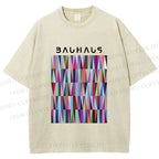 Unisex Bauhaus Geometric Printed Washed Tee