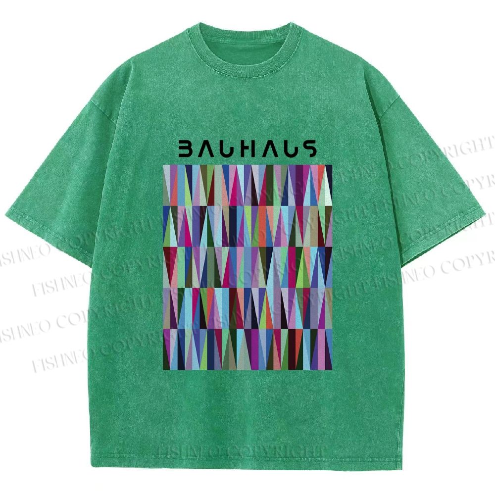 Unisex Bauhaus Geometric Printed Washed Tee