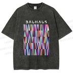 Unisex Bauhaus Geometric Printed Washed Tee