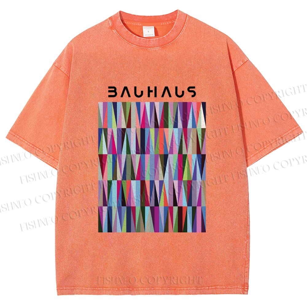 Unisex Bauhaus Geometric Printed Washed Tee