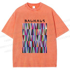 Unisex Bauhaus Geometric Printed Washed Tee