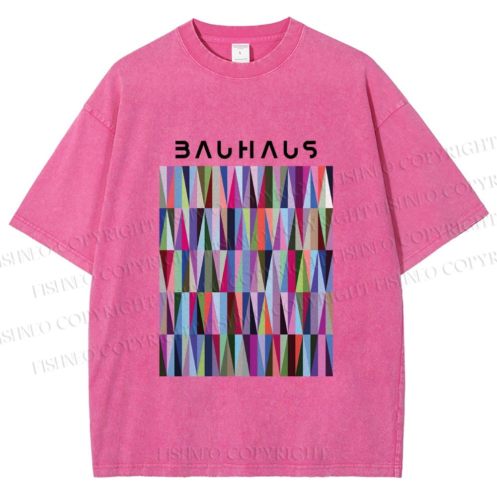 Unisex Bauhaus Geometric Printed Washed Tee
