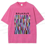 Unisex Bauhaus Geometric Printed Washed Tee