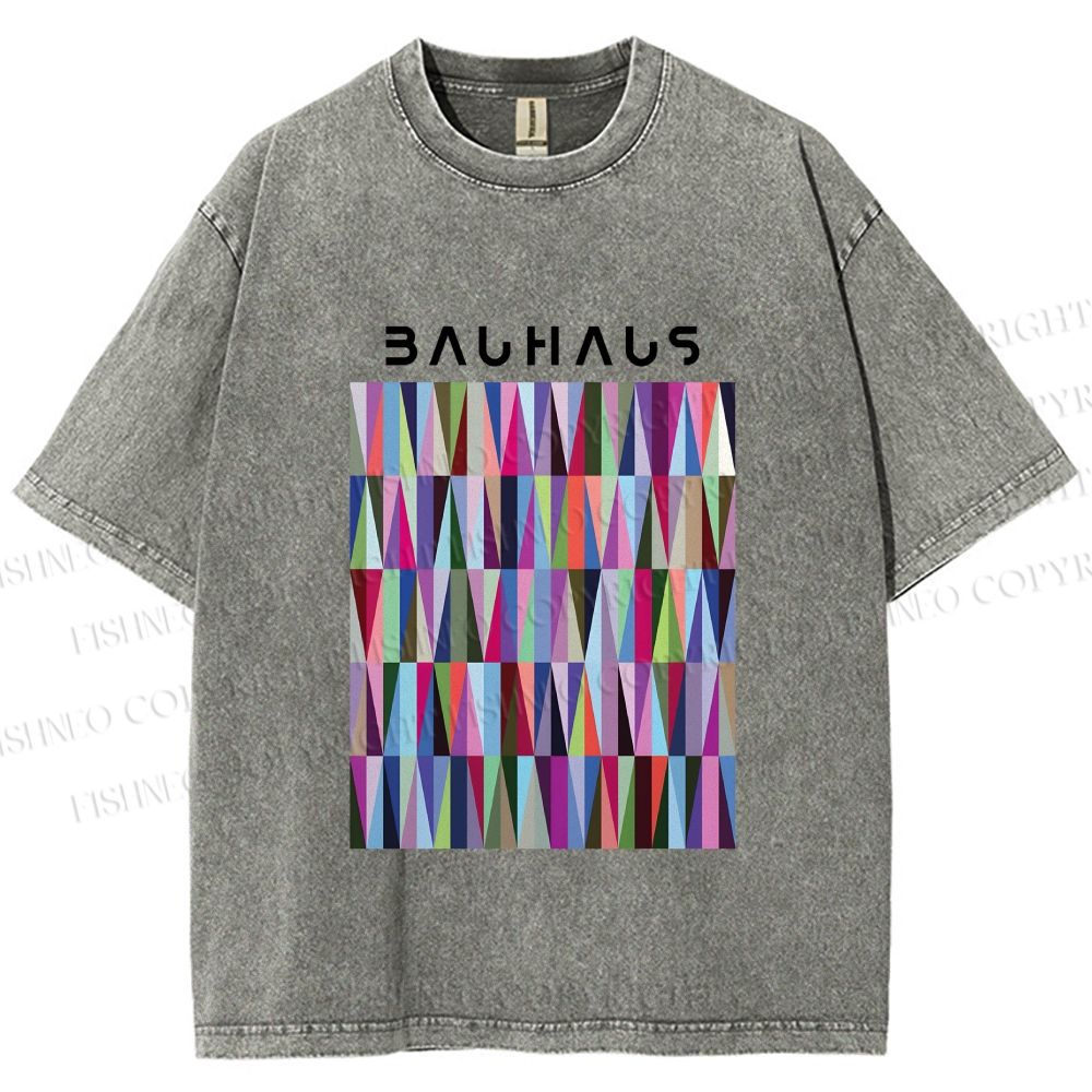 Unisex Bauhaus Geometric Printed Washed Tee