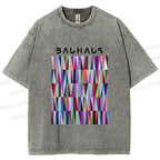 Unisex Bauhaus Geometric Printed Washed Tee