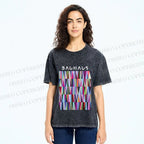 Unisex Bauhaus Geometric Printed Washed Tee