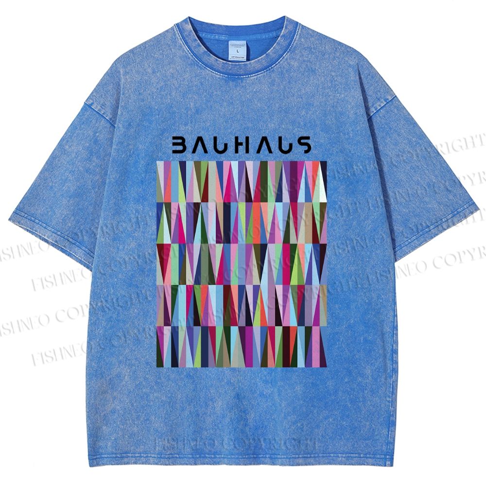 Unisex Bauhaus Geometric Printed Washed Tee