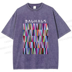Unisex Bauhaus Geometric Printed Washed Tee