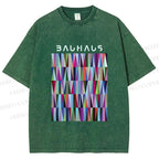Unisex Bauhaus Geometric Printed Washed Tee