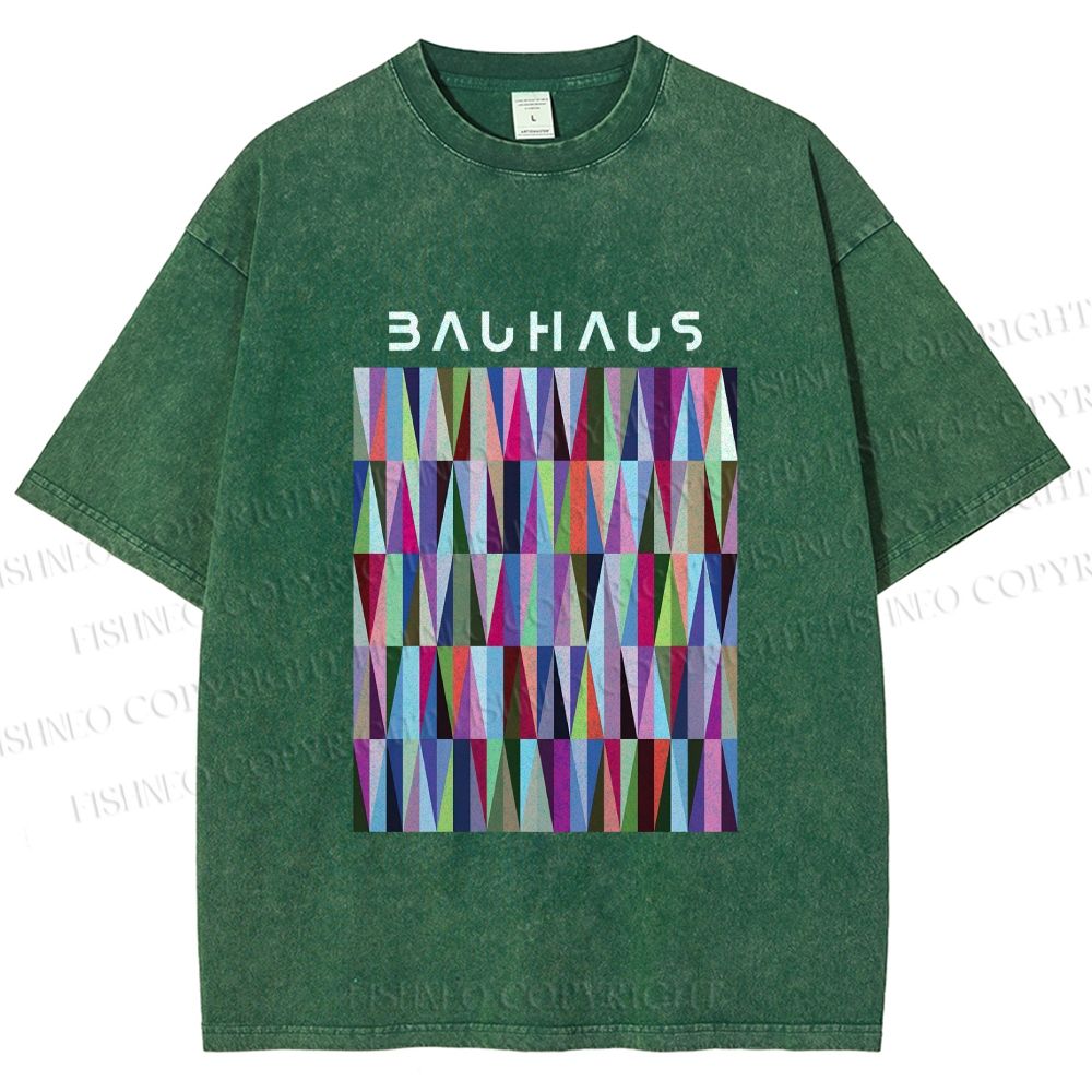 Unisex Bauhaus Geometric Printed Washed Tee