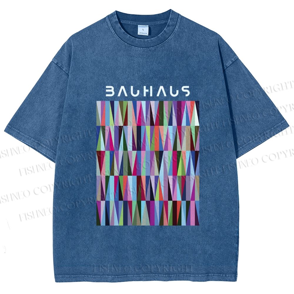 Unisex Bauhaus Geometric Printed Washed Tee