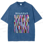 Unisex Bauhaus Geometric Printed Washed Tee