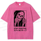 Unisex Stay Positive Printed Washed Tee