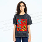 Unisex Andy Warhol Dollar Signs Printed Washed Tee