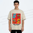 Unisex Andy Warhol Dollar Signs Printed Washed Tee