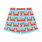 Light Blue Cartoon Red Crab Pajama sets
