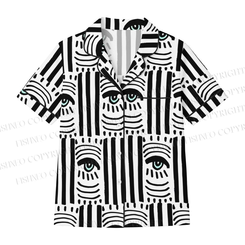 Black White Abstract Eye Pajama sets
