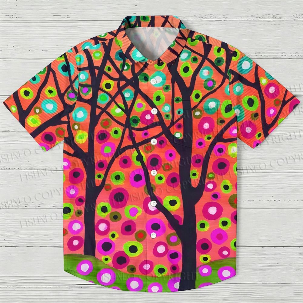 Colorful Dot Tree Abstract Hawaiian Shirt