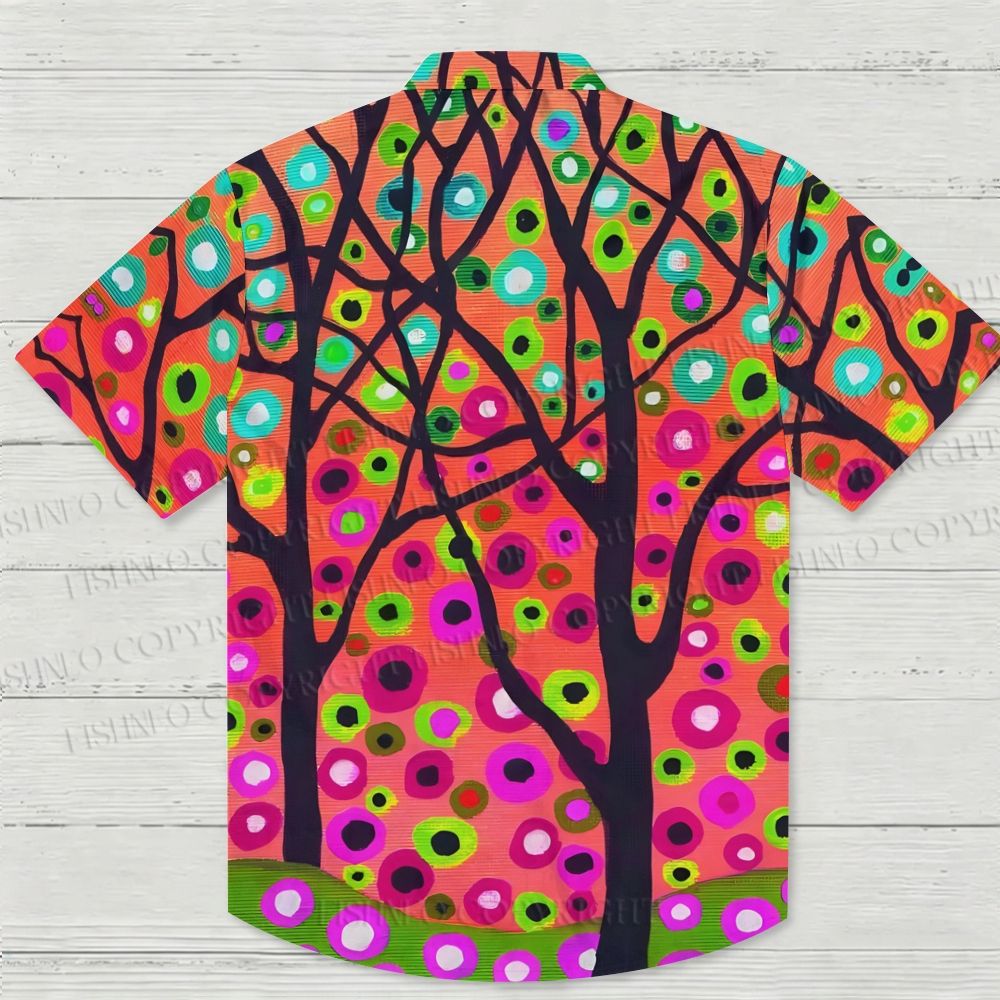 Colorful Dot Tree Abstract Hawaiian Shirt